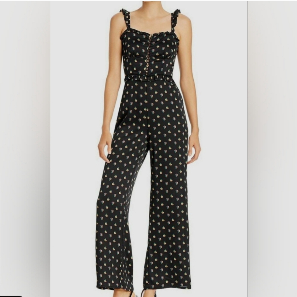 Aqua Women's L Floral Jumpsuit NEW Bloomingdale's